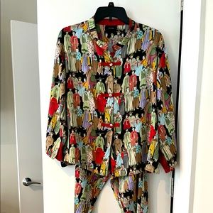Natori dynasty pajamas, mandarin collar